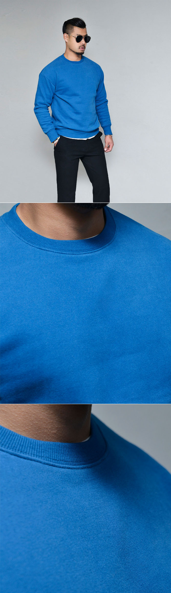 Tops Tees Thick Double Fleece Cozy RoundTee 017 GUYLOOK Men's